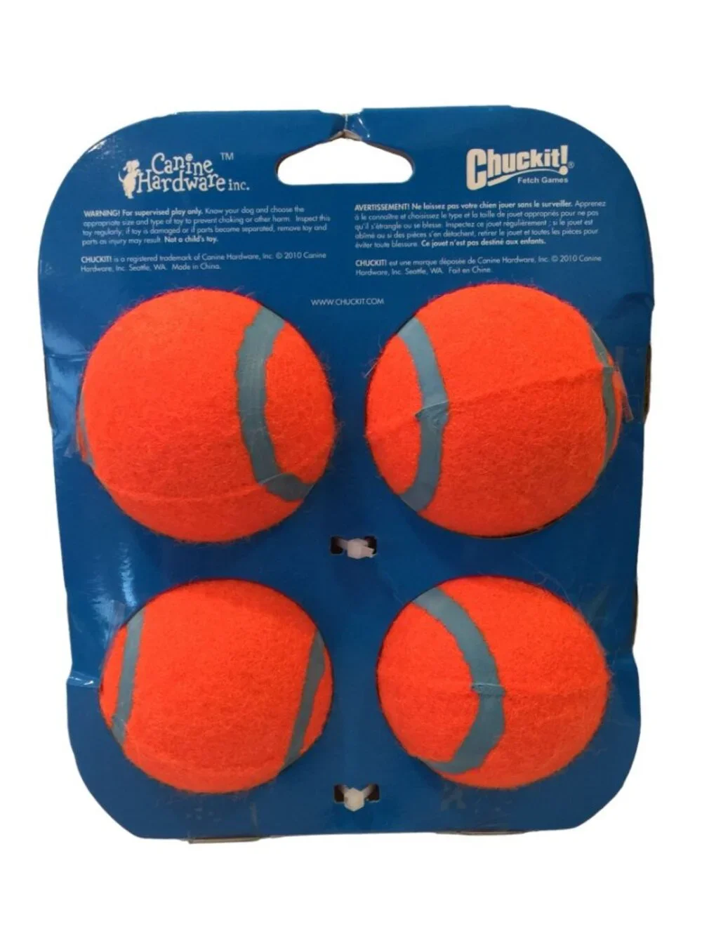 CHUCKIT! Tennis Balls Medium Set of 4 Orange Aqua Dog Toy